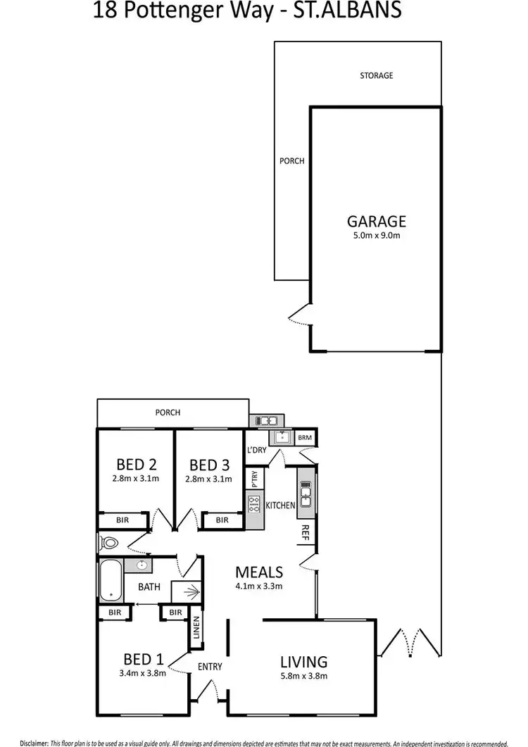 Floorplan of Homely house listing, 18 Pottenger Way, St Albans VIC 3021