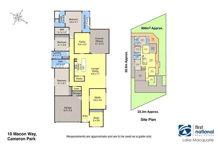 Floorplan of Homely house listing, 10 Macon Way, Cameron Park NSW 2285