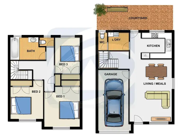 Floorplan of Homely townhouse listing, 68/99 Barbaralla Drive, Springwood QLD 4127