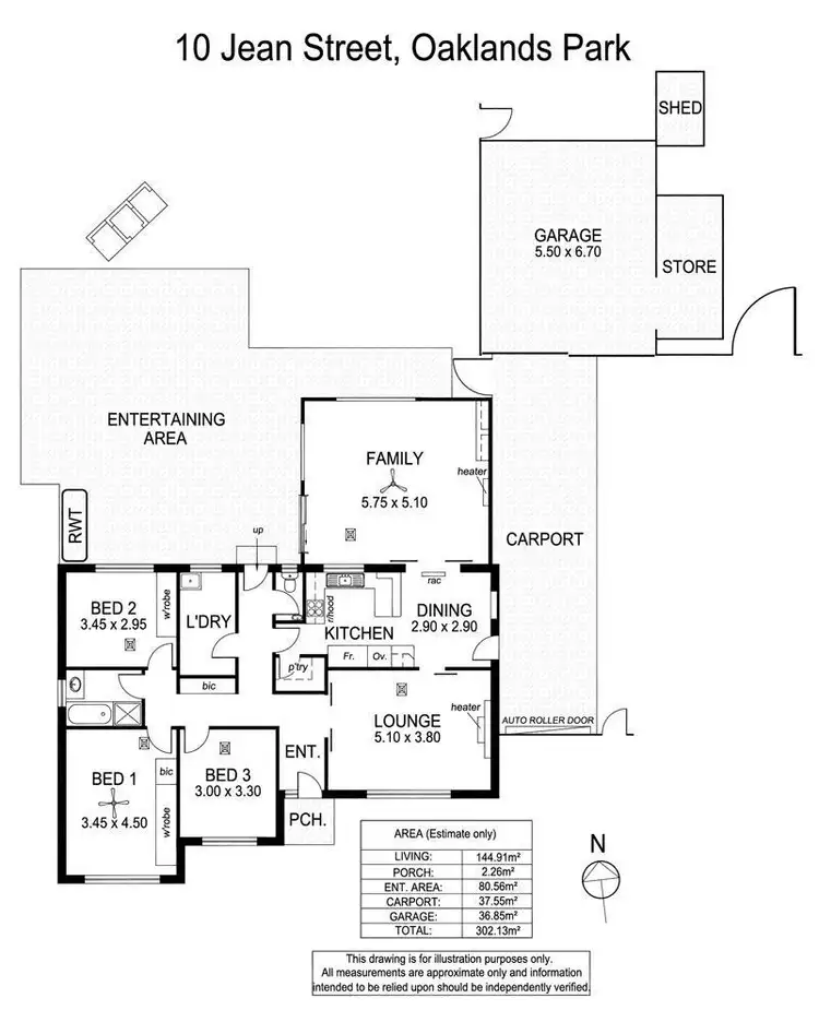 Floorplan of Homely house listing, 10 Jean Street, Oaklands Park SA 5046