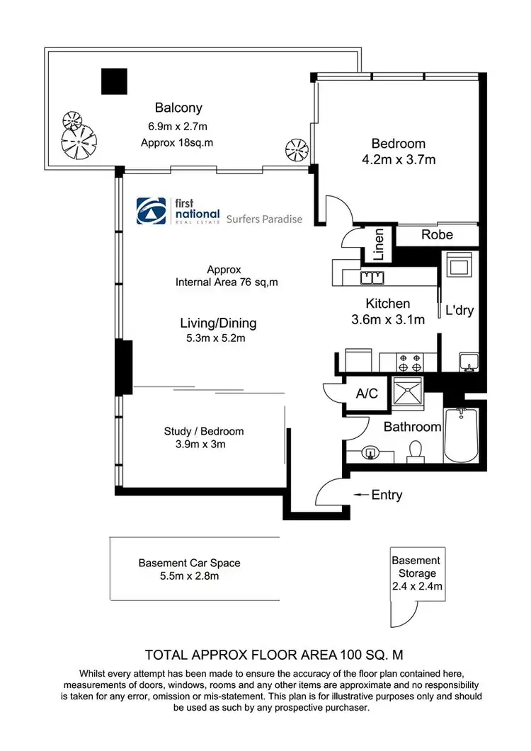 Floorplan of Homely apartment listing, 2004/1 Como Crescent, Southport QLD 4215