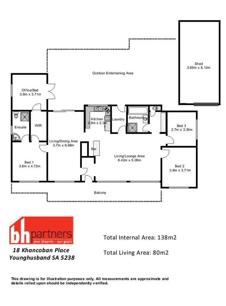 Floorplan of Homely house listing, 18 Khancoban Place, Younghusband SA 5238