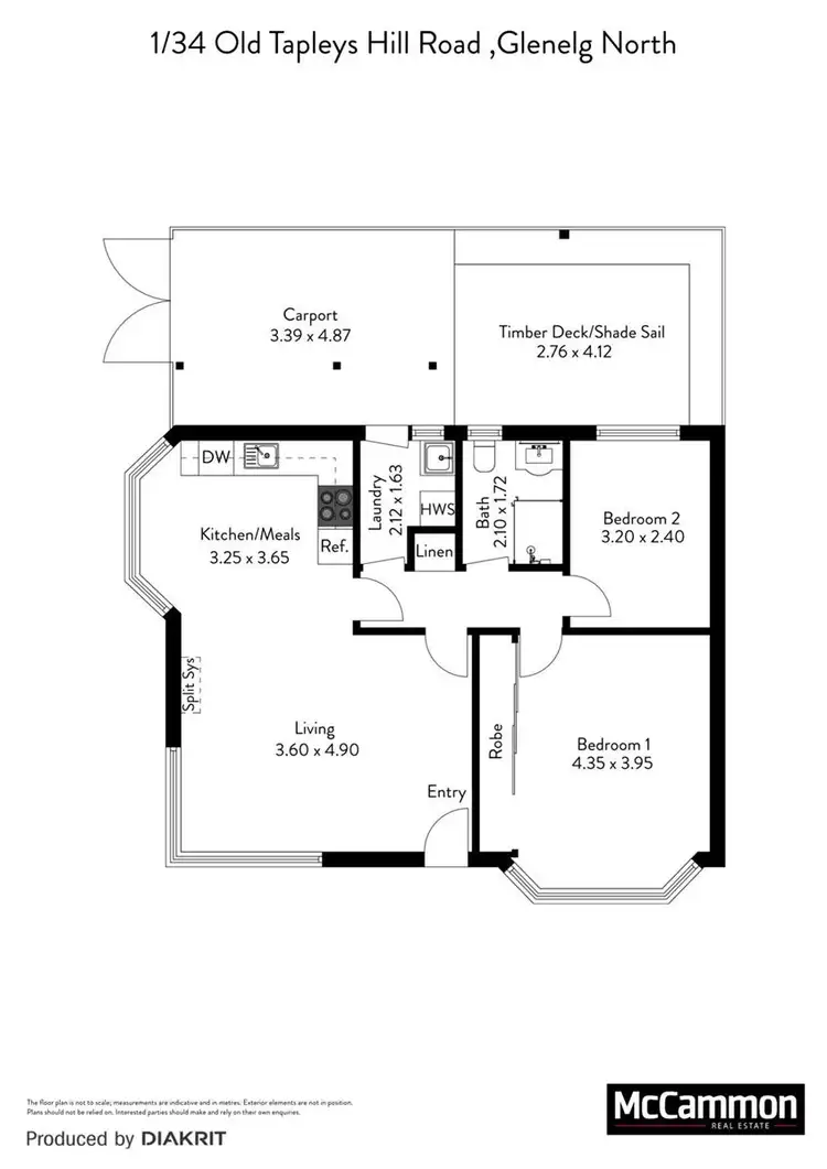 Floorplan of Homely unit listing, 1/32-34 Old Tapleys Hill Road, Glenelg North SA 5045