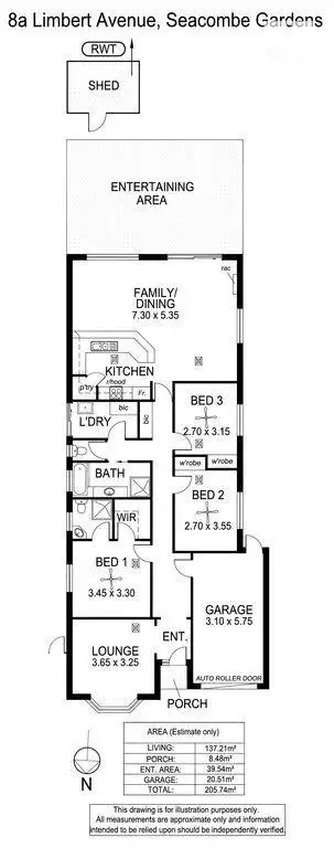 Floorplan of Homely house listing, 8a Limbert Avenue, Seacombe Gardens SA 5047