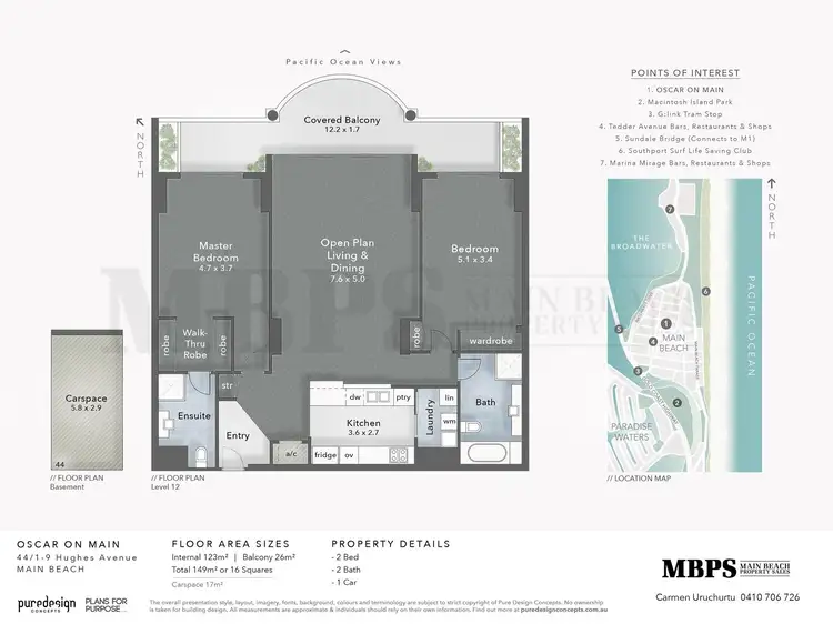 Floorplan of Homely apartment listing, 'OSCAR ON MAIN' 1 Hughes Avenue, Main Beach QLD 4217