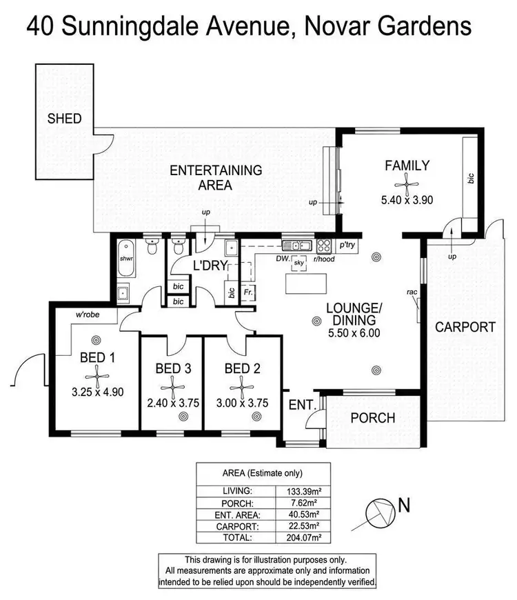 Floorplan of Homely house listing, 40 Sunningdale Avenue, Novar Gardens SA 5040