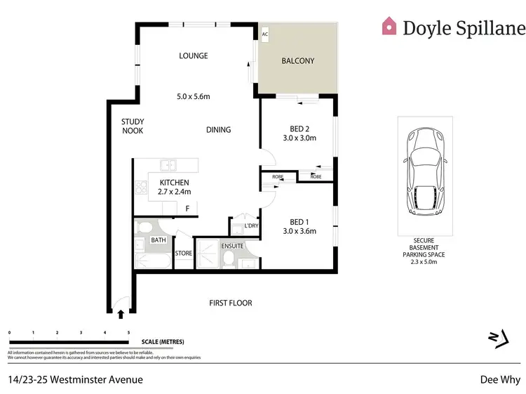 Floorplan of Homely unit listing, 14/23-25 Westminster Avenue, Dee Why NSW 2099