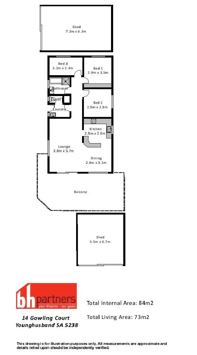 Floorplan of Homely house listing, 14 Gowling Court, Younghusband SA 5238