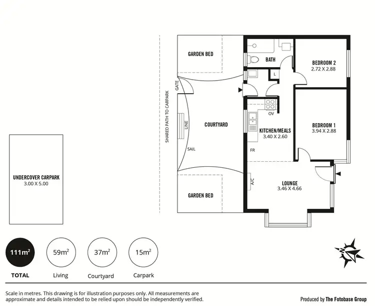 Floorplan of Homely unit listing, 1/352 Cross Road, Clarence Park SA 5034