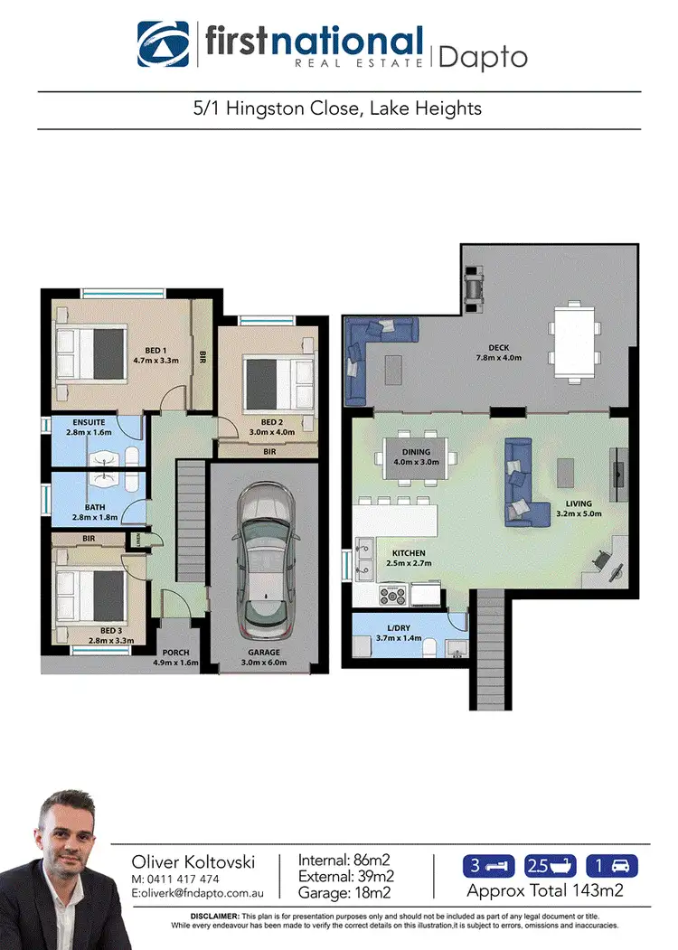 Floorplan of Homely townhouse listing, 5/1 Hingston Close, Lake Heights NSW 2502