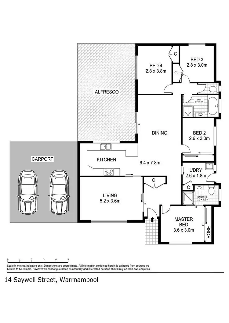 Floorplan of Homely house listing, 14 Saywell Court, Warrnambool VIC 3280