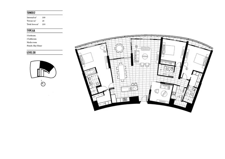 Floorplan of Homely apartment listing, 3802/21 Elizabeth Avenue, Broadbeach QLD 4218