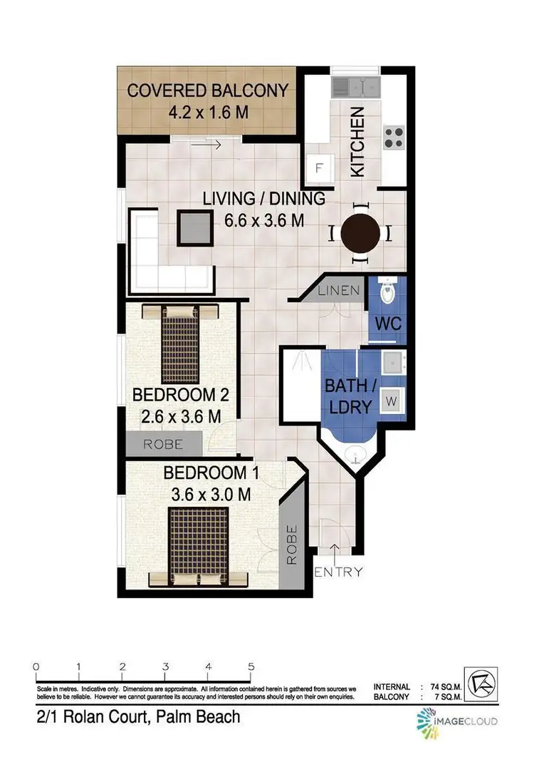 Floorplan of Homely unit listing, 2/1 Rolan Court, Palm Beach QLD 4221