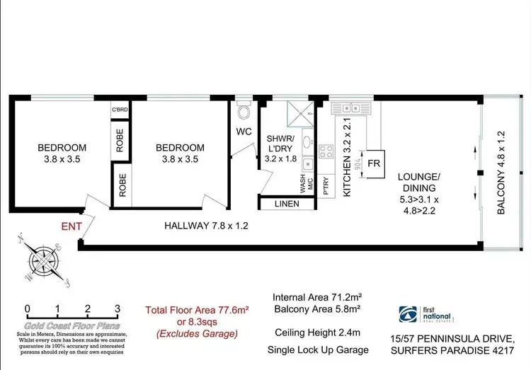 Floorplan of Homely apartment listing, 15/57 Peninsular Drive, Surfers Paradise QLD 4217