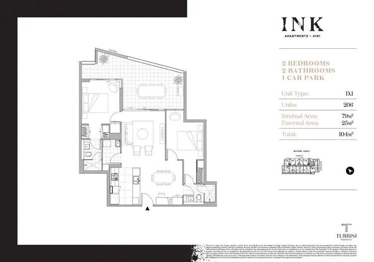 Floorplan of Homely apartment listing, 206/8 Donkin Street, West End QLD 4101