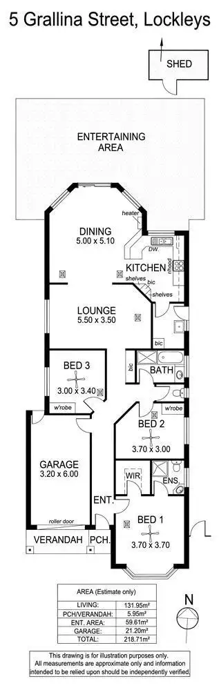 Floorplan of Homely house listing, 5 Grallina Street, Lockleys SA 5032