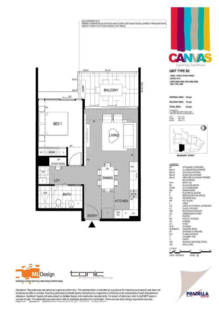 Floorplan of Homely apartment listing, 606/45 Boundary Street, South Brisbane QLD 4101