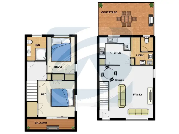 Floorplan of Homely townhouse listing, 1/77 Park Road, Slacks Creek QLD 4127