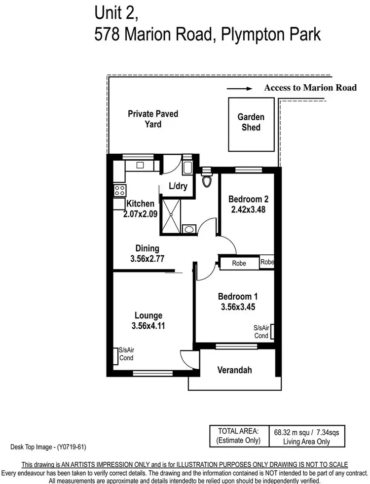 Floorplan of Homely unit listing, 2/578 Marion Road, Plympton Park SA 5038