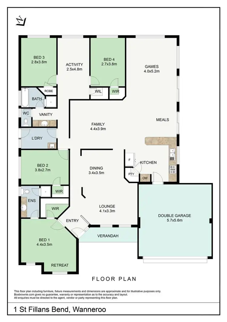 Floorplan of Homely house listing, 1 St Fillans Bend, Wanneroo WA 6065