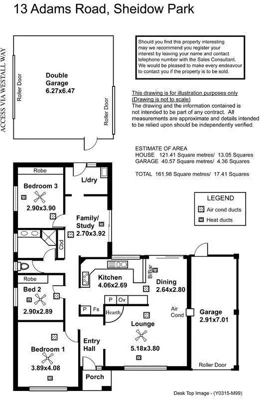 Floorplan of Homely house listing, 13 Adams Road, Sheidow Park SA 5158