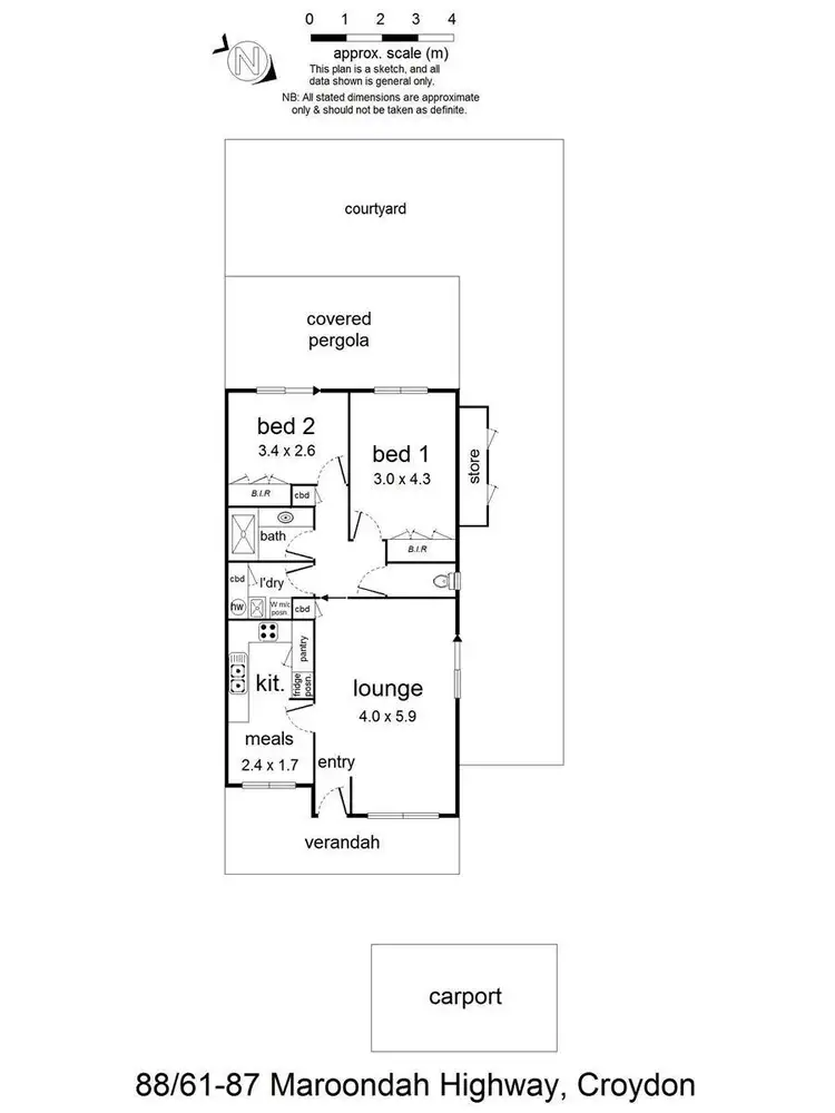 Floorplan of Homely unit listing, 88/61-87 Maroondah Highway (Cherrytree Grove), Croydon VIC 3136