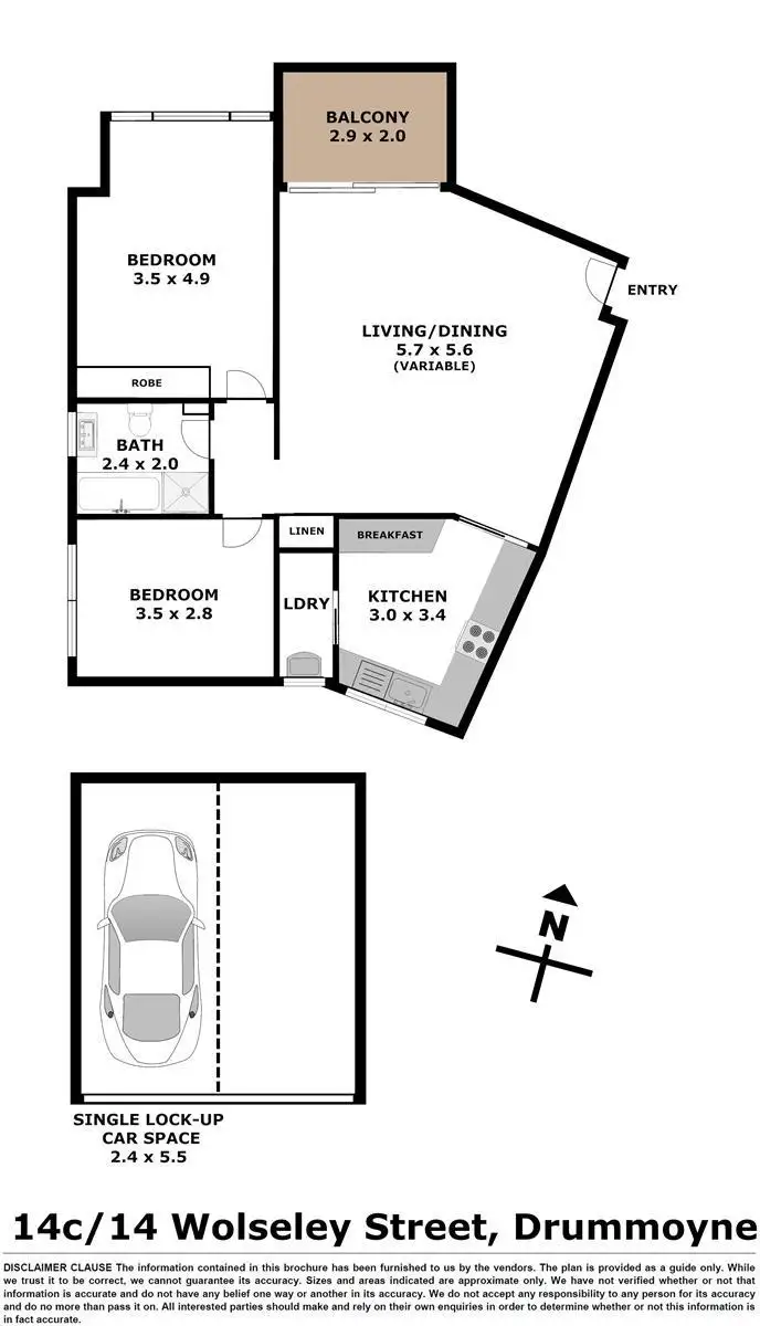 Floorplan of Homely apartment listing, 14c/14 Wolseley Street, Drummoyne NSW 2047