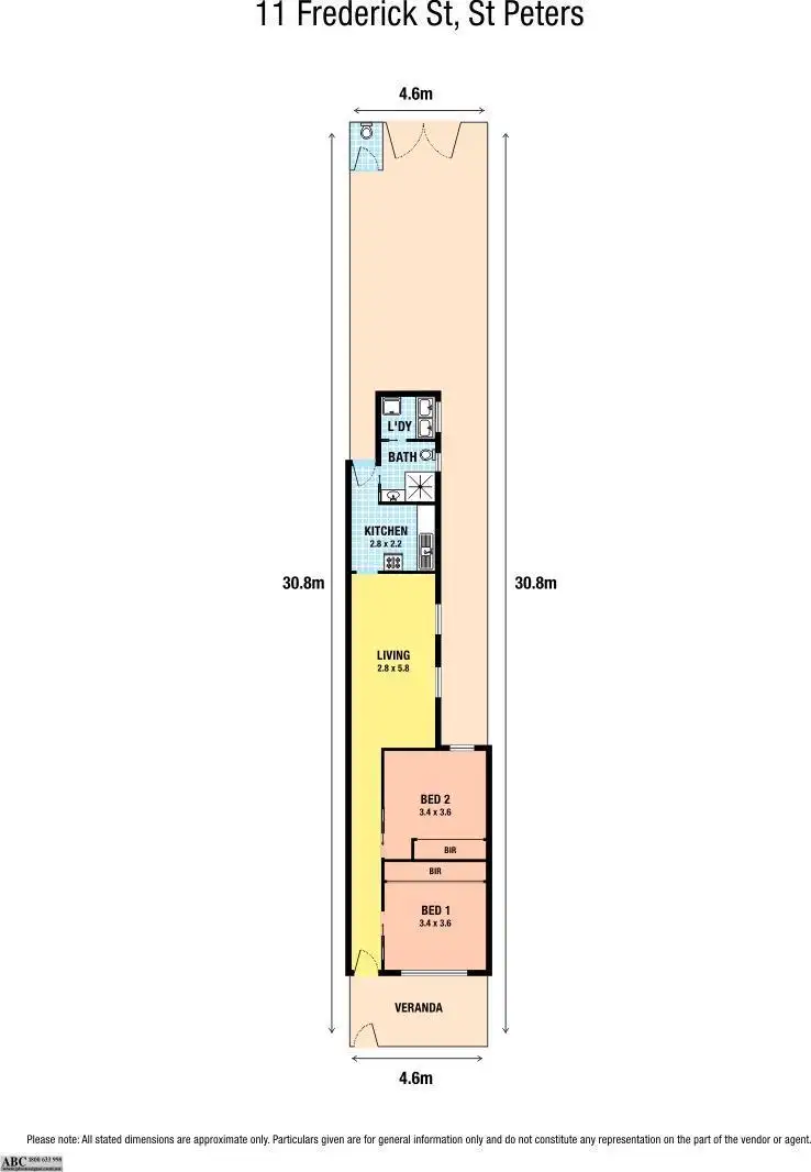 Floorplan of Homely semi-detached listing, 11 Frederick Street, St Peters NSW 2044