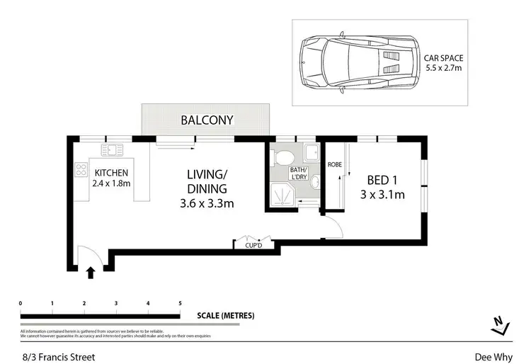 Floorplan of Homely unit listing, 8/3 Francis Street, Dee Why NSW 2099