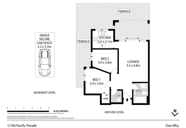 Floorplan of Homely unit listing, 1/106 Pacific Parade, Dee Why NSW 2099
