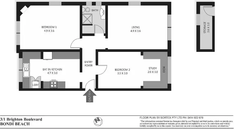 Floorplan of Homely apartment listing, 3/1 Brighton Boulevard, Bondi Beach NSW 2026