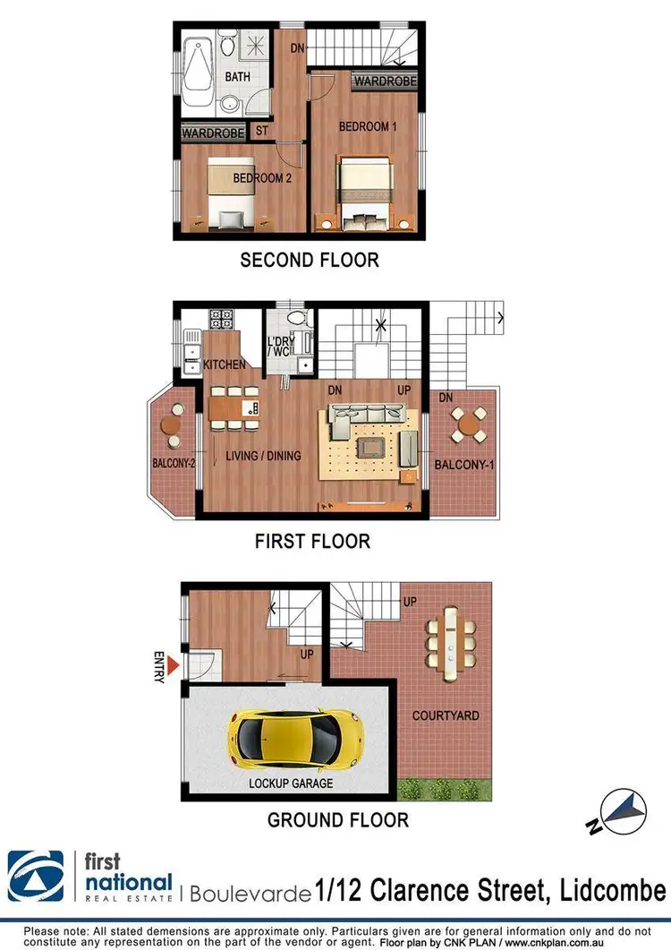 Floorplan of Homely townhouse listing, 1/12 Clarence Street, Lidcombe NSW 2141