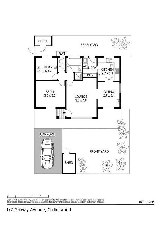 Floorplan of Homely unit listing, 1/7 Galway Avenue, Collinswood SA 5081