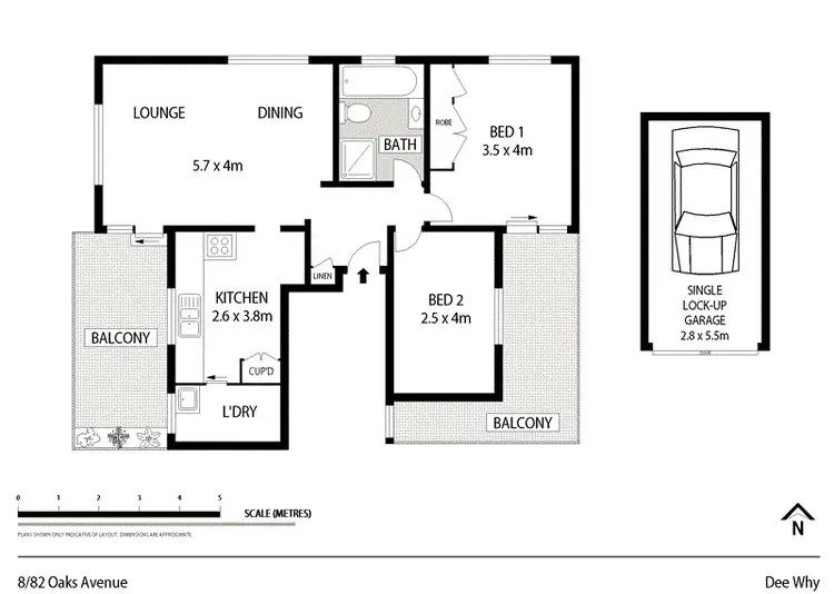 Floorplan of Homely unit listing, 8/82 Oaks Avenue, Dee Why NSW 2099