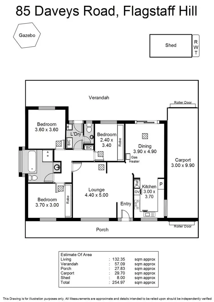 Floorplan of Homely house listing, 85 Daveys Road, Flagstaff Hill SA 5159