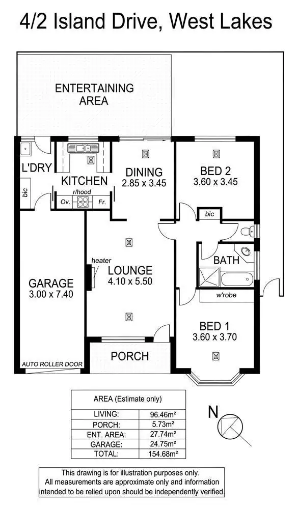 Floorplan of Homely unit listing, 4/2 Island Drive, West Lakes SA 5021
