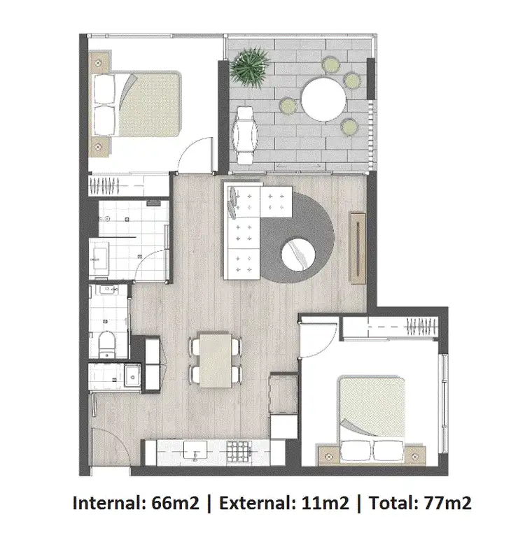 Floorplan of Homely apartment listing, 2081/9 Edmondstone Street, South Brisbane QLD 4101