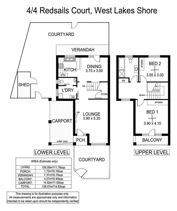 Floorplan of Homely townhouse listing, 4/4 Redsails Court, West Lakes Shore SA 5020