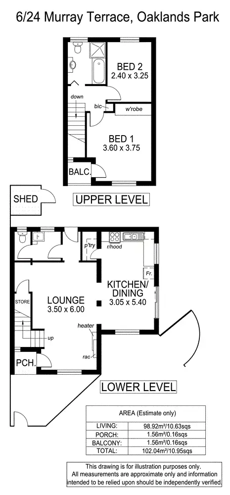 Floorplan of Homely townhouse listing, 6/24 Murray Terrace, Oaklands Park SA 5046