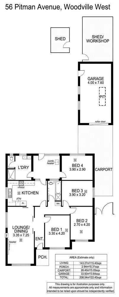 Floorplan of Homely house listing, 56 Pitman Avenue, Woodville West SA 5011
