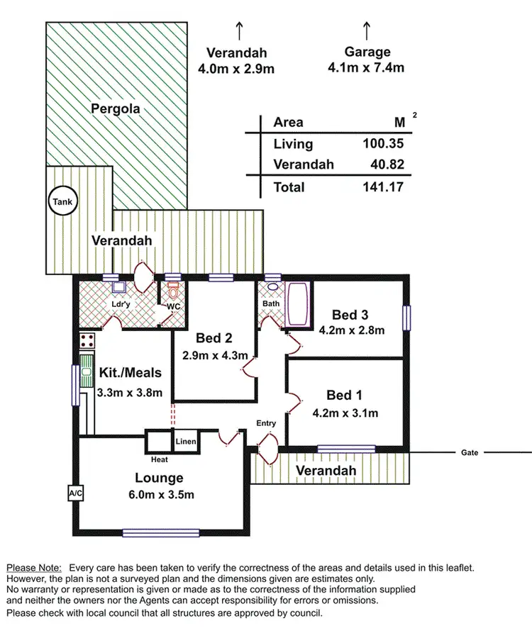 Floorplan of Homely house listing, 1 Edwards Avenue, Park Holme SA 5043