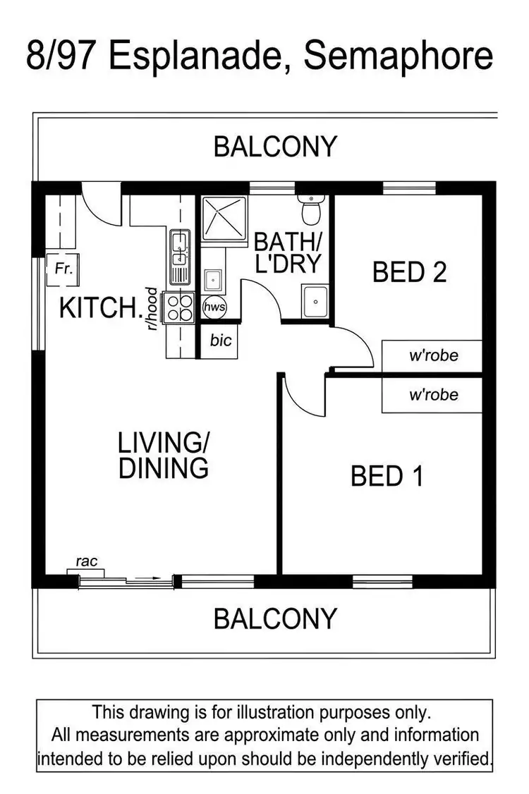 Floorplan of Homely unit listing, 8/97 Esplanade, Semaphore SA 5019