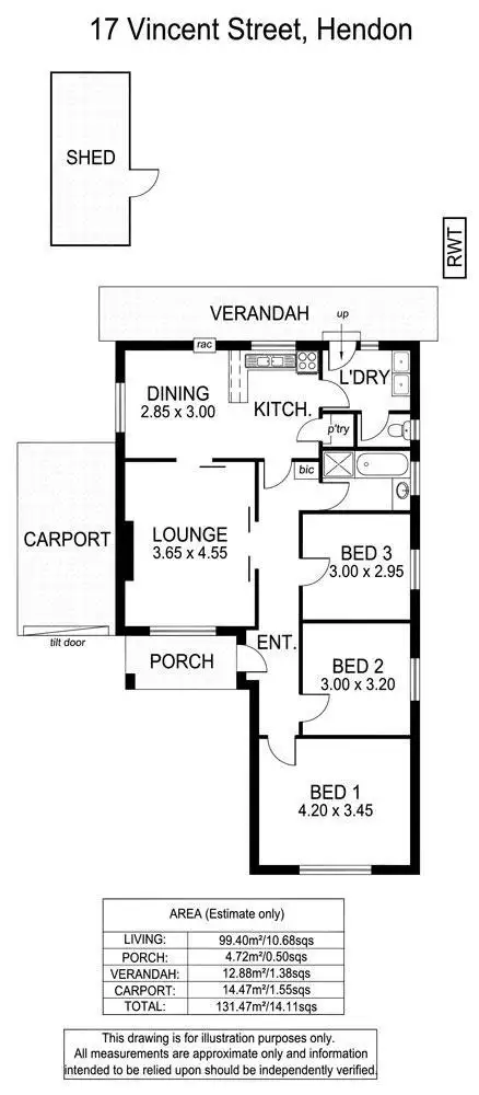 Floorplan of Homely house listing, 17 Vincent Street, Hendon SA 5014