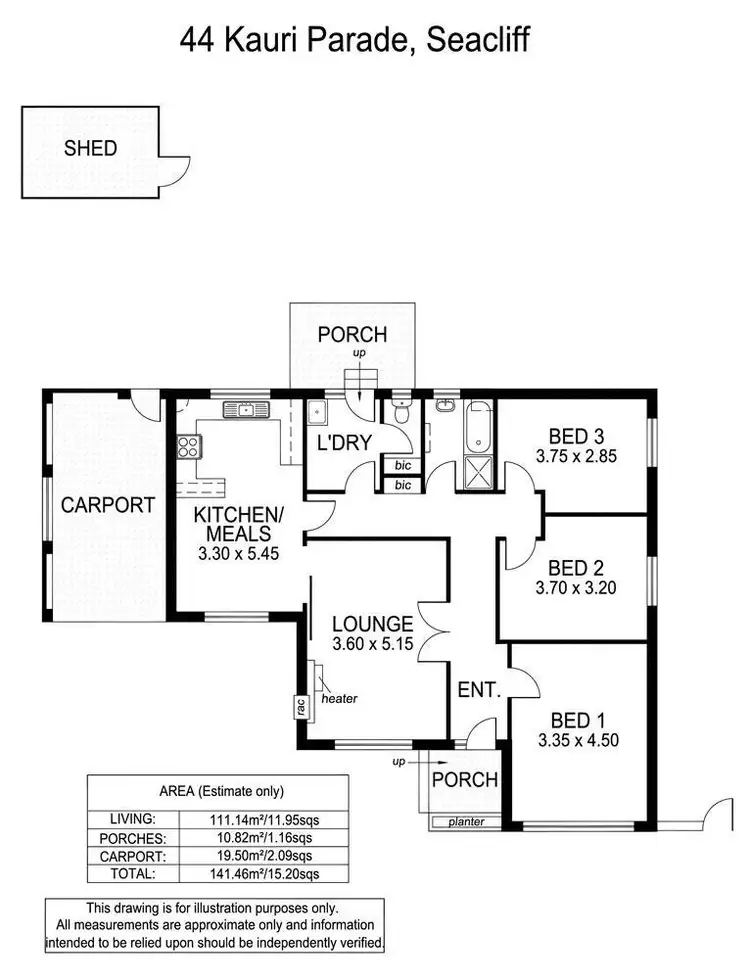 Floorplan of Homely house listing, 44 Kauri Parade, Seacliff SA 5049