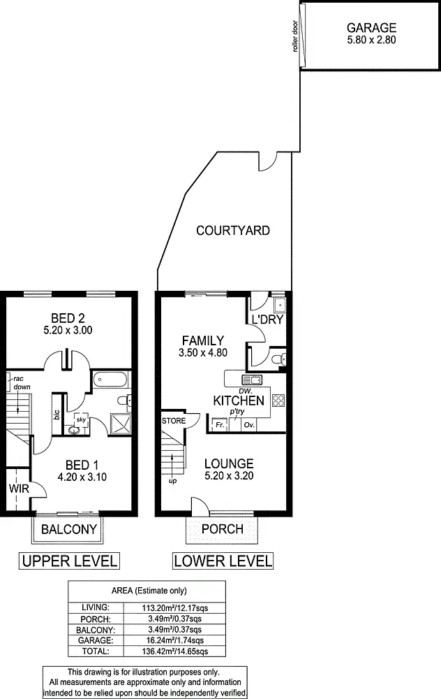 Floorplan of Homely townhouse listing, 2/20 Sixth Avenue, Ascot Park SA 5043