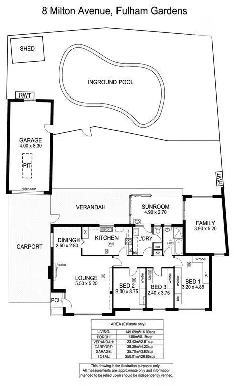 Floorplan of Homely house listing, 8 Milton Avenue, Fulham Gardens SA 5024