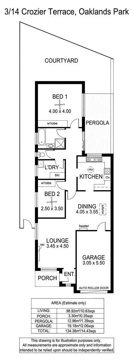 Floorplan of Homely unit listing, 3/14 Crozier Terrace, Oaklands Park SA 5046