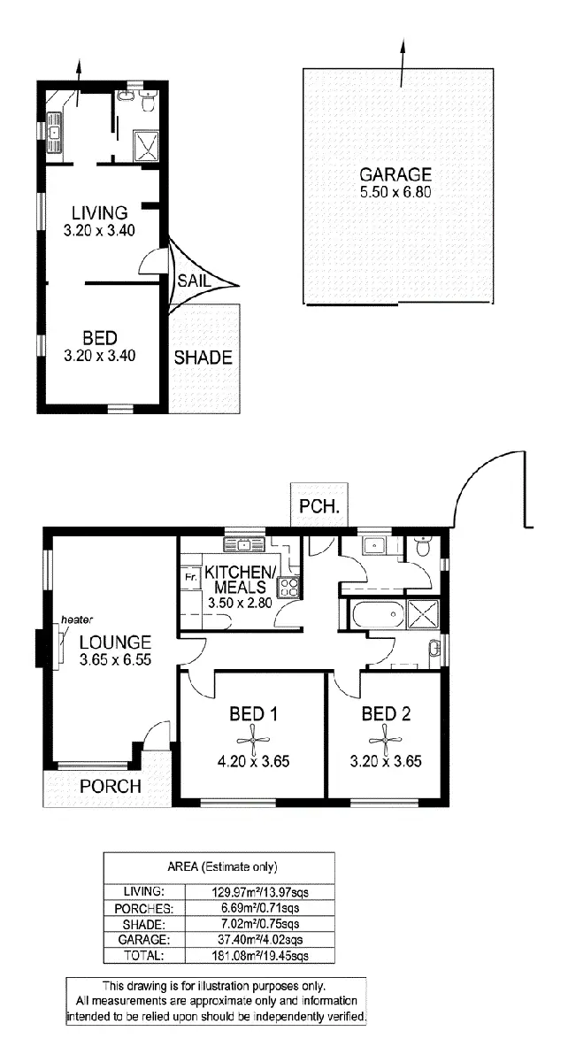 Floorplan of Homely house listing, 1 Clacton Road, Dover Gardens SA 5048