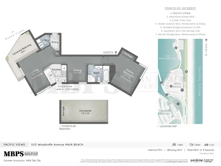 Floorplan of Homely apartment listing, 'PACIFIC VIEWS' 5 Woodroffe  Avenue, Main Beach QLD 4217