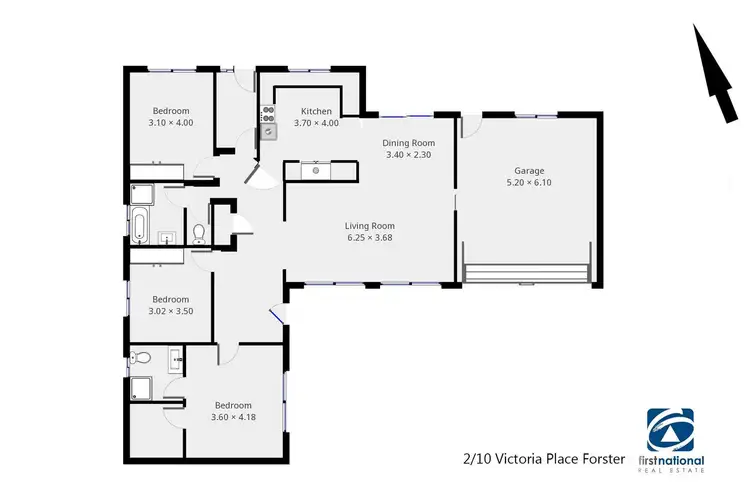 Floorplan of Homely villa listing, 2/10 Victoria Place, Forster NSW 2428
